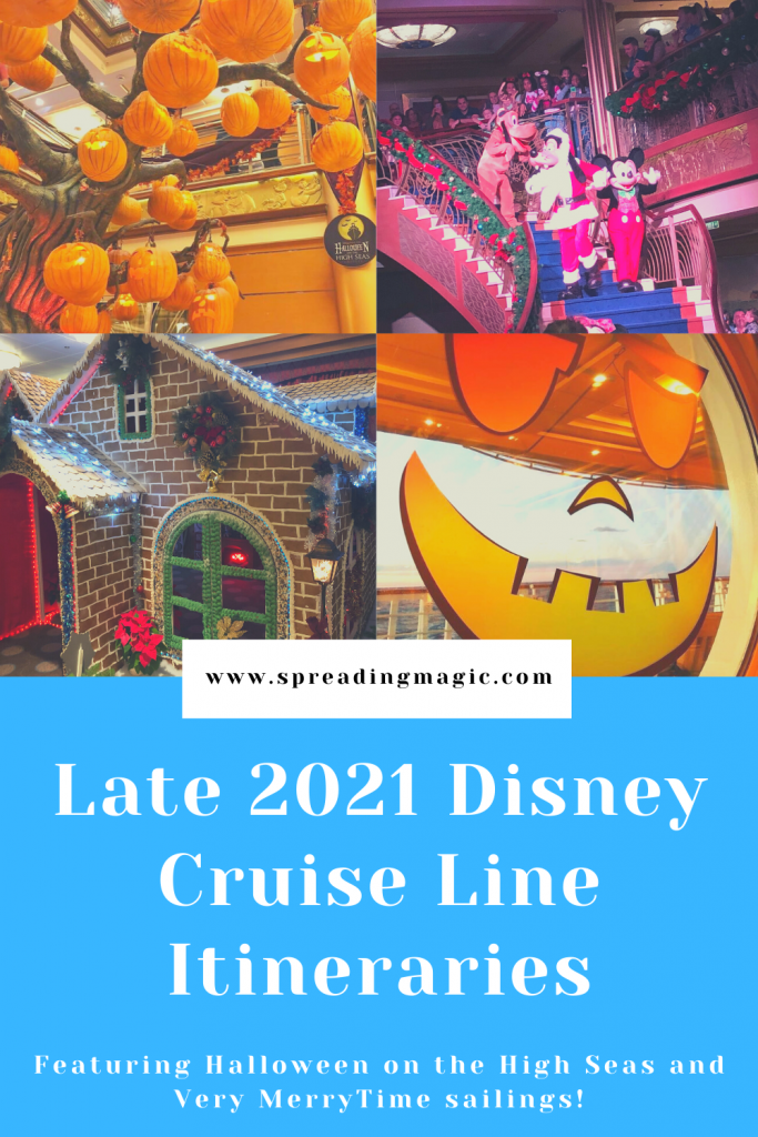 Late 2021 Disney Cruise Line itineraries