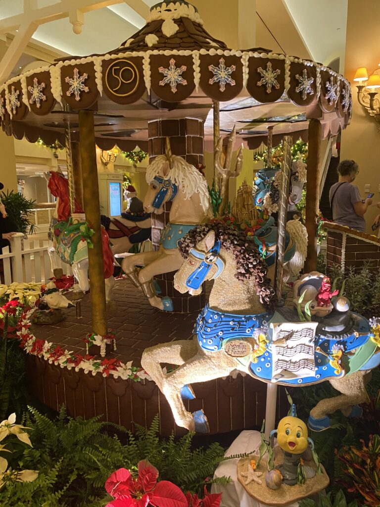 gingerbread carousel at Disney's Beach Club Resort during holidays at Disney World